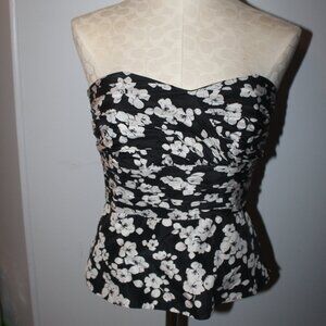 White House Black Market Womens Size 6 Strapless Silk Shirt